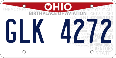 OH license plate GLK4272