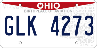 OH license plate GLK4273