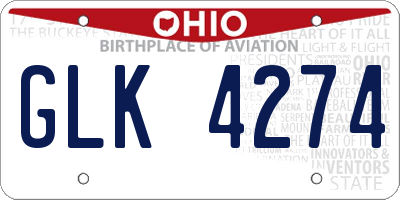 OH license plate GLK4274