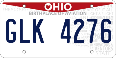 OH license plate GLK4276