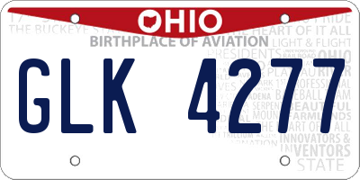 OH license plate GLK4277