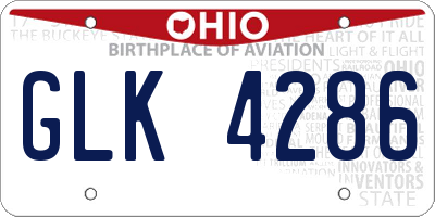OH license plate GLK4286