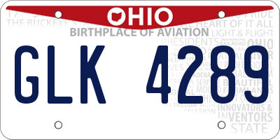 OH license plate GLK4289