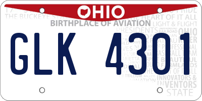 OH license plate GLK4301