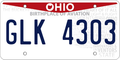OH license plate GLK4303
