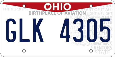 OH license plate GLK4305
