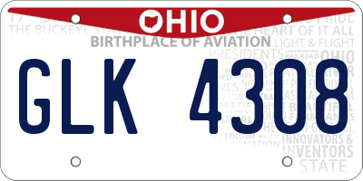 OH license plate GLK4308