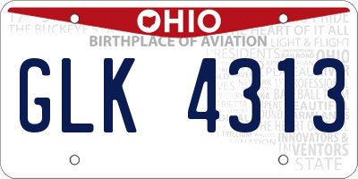OH license plate GLK4313