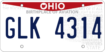 OH license plate GLK4314