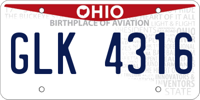 OH license plate GLK4316