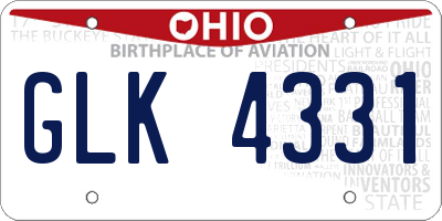 OH license plate GLK4331