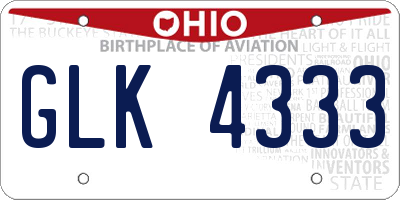 OH license plate GLK4333