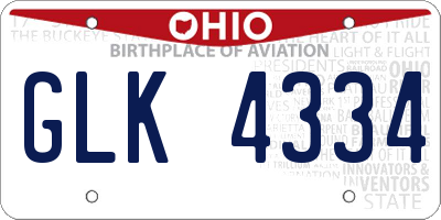 OH license plate GLK4334