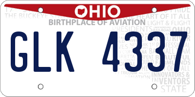 OH license plate GLK4337