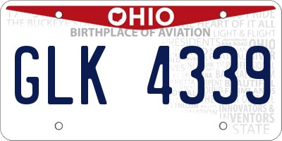 OH license plate GLK4339