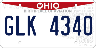 OH license plate GLK4340