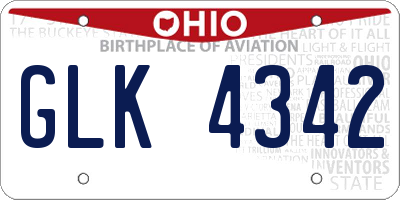 OH license plate GLK4342