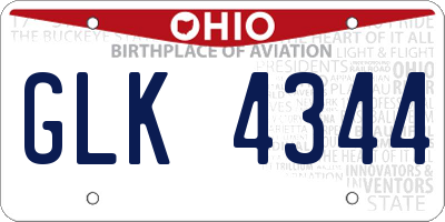OH license plate GLK4344