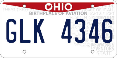OH license plate GLK4346