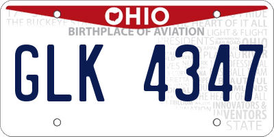 OH license plate GLK4347