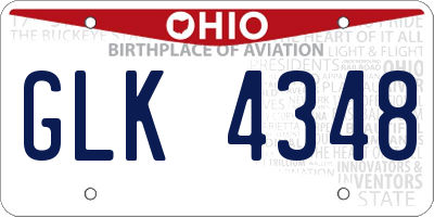OH license plate GLK4348