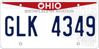 OH license plate GLK4349