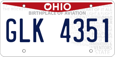 OH license plate GLK4351