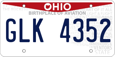 OH license plate GLK4352