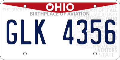 OH license plate GLK4356