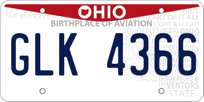 OH license plate GLK4366