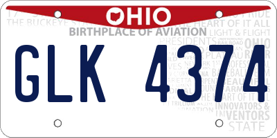 OH license plate GLK4374