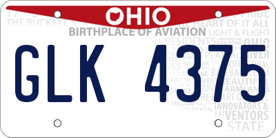 OH license plate GLK4375