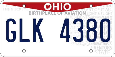 OH license plate GLK4380