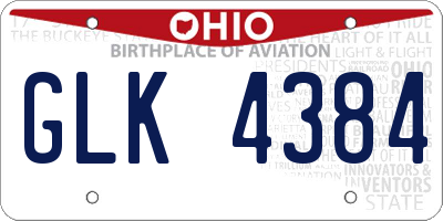 OH license plate GLK4384