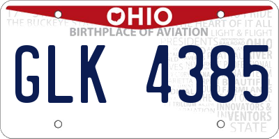 OH license plate GLK4385