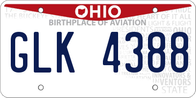 OH license plate GLK4388
