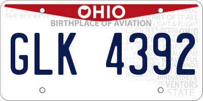 OH license plate GLK4392