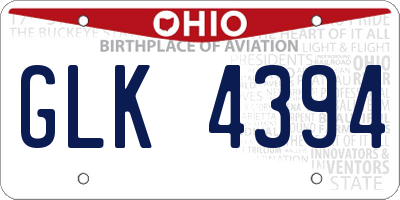 OH license plate GLK4394