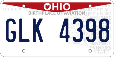 OH license plate GLK4398