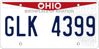 OH license plate GLK4399