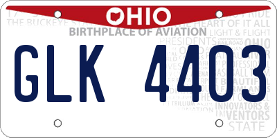 OH license plate GLK4403