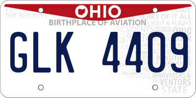 OH license plate GLK4409