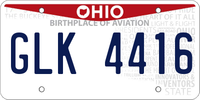 OH license plate GLK4416