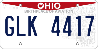 OH license plate GLK4417