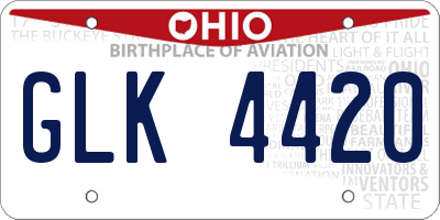 OH license plate GLK4420