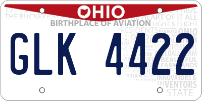 OH license plate GLK4422