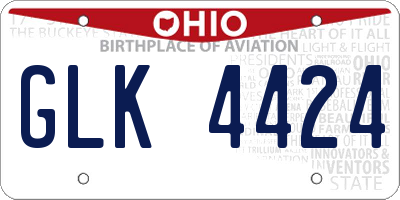 OH license plate GLK4424