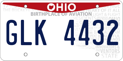 OH license plate GLK4432