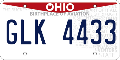 OH license plate GLK4433