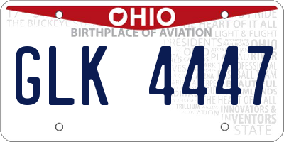 OH license plate GLK4447